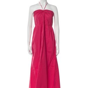 Elegant Red/pink halter maxi Dress